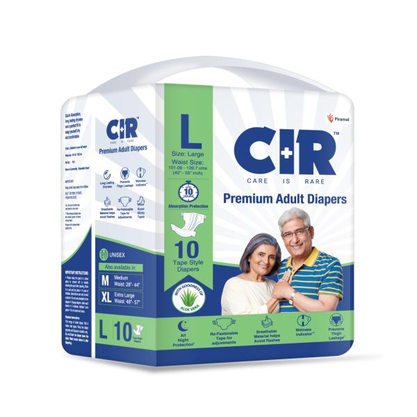Netmeds | CIR Premium Adult Diapers - Tape (L) 10's