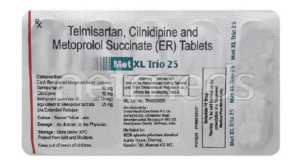 MET XL Trio 25mg Tablet 10'S - Hypertension-Ana