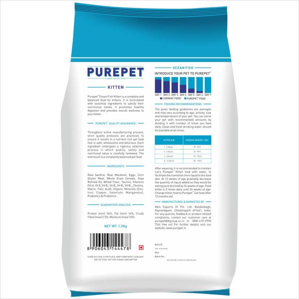 Purepet Ocean Fish Kitten Cat Food 1200 gm - Petfood