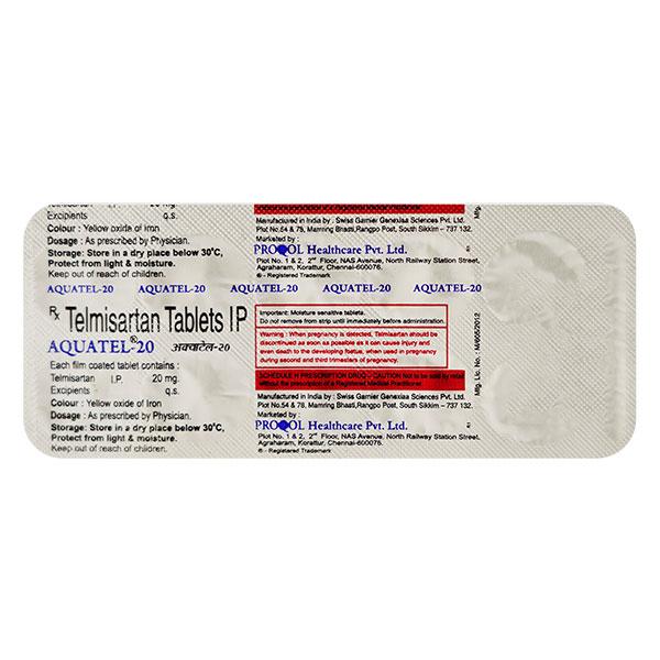 AQUATEL 20mg Tablet 10's - Hypertension-Ang