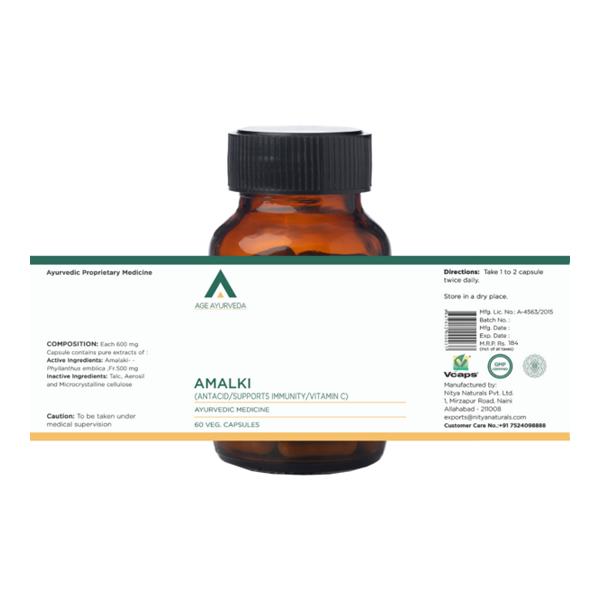 Age Ayurveda Amalki Veg. Capsule (Pack of 3 x 60's) - Pure Herbs
