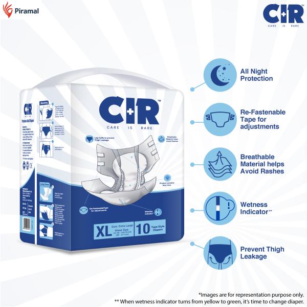 CIR Premium Adult Diapers - Tape (XL) 10's - Adult Diapers & Pads