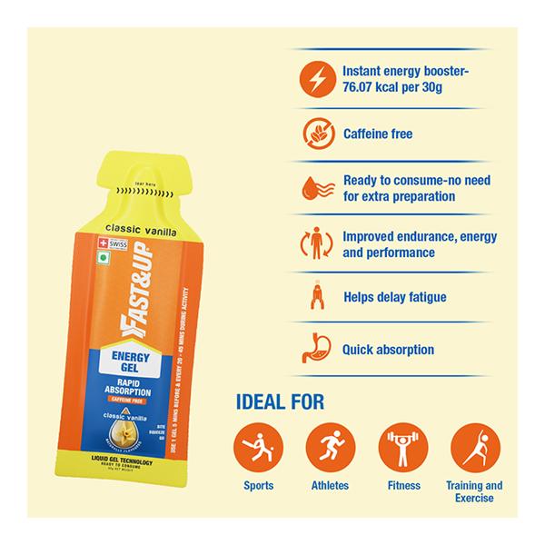 Fast&Up Energy Gel - Classic Vanilla 5's - Workout Essentials