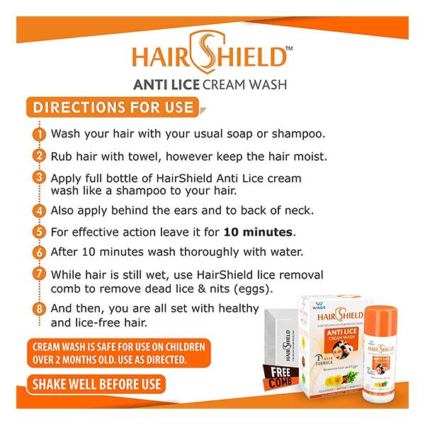 Hair Shield Anti Lice Cream Wash 100ml - Head Lice-Top
