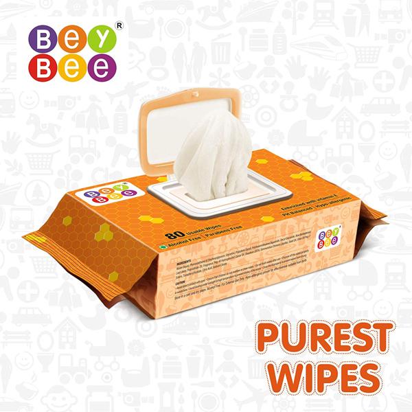 BeyBee 98% Water Wipes (Pack of 2 x 80's) - Diapers & Wipes