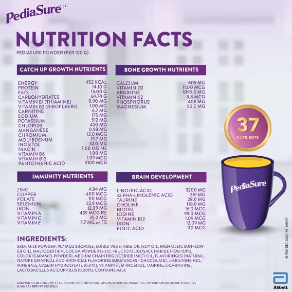 Pediasure Scientifically Designed Nutrition Health Drink Refill - Kesar Badam Flavour 200 g - Kids Nutrition