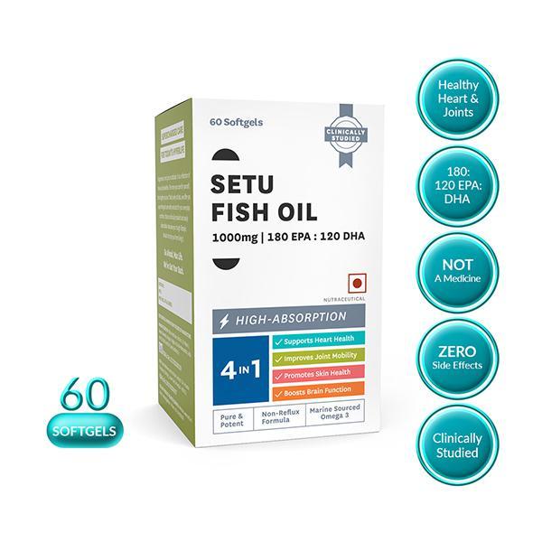 Setu Fish Oil Omega 3 1000 mg Softgel 60's - Omega Fish Oil Fatty Acids