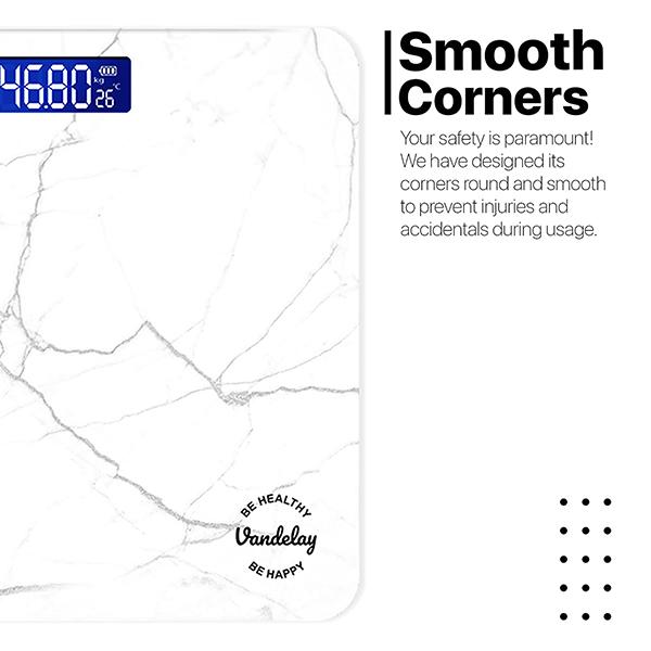 Vandelay Spirit Series Body Weighing Scale - White Marble - Weighing Scale