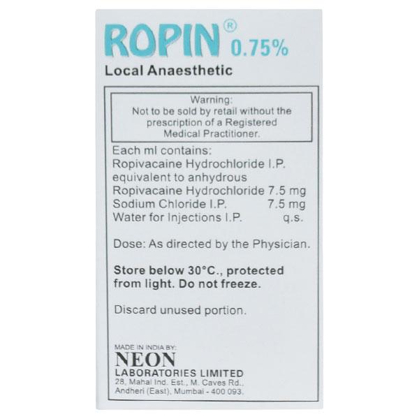 ROPIN 0.75% INJECTION 20ML - Anaesthesia - Local-Ana