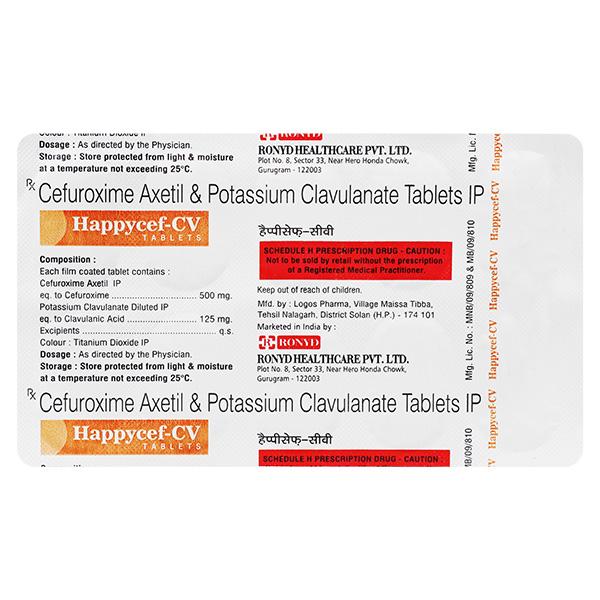 HAPPYCEF CV Tablet 10's - Bacterial Infections-Cep