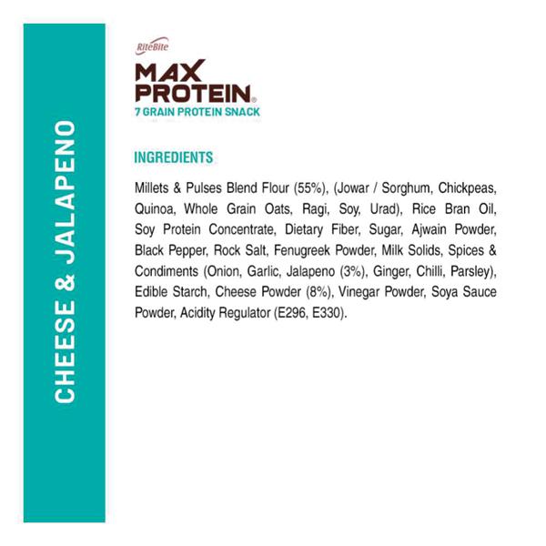 RiteBite Max Protein Chips - Cheese & Jalapeno (Pack of 3) - Nutritional Bars