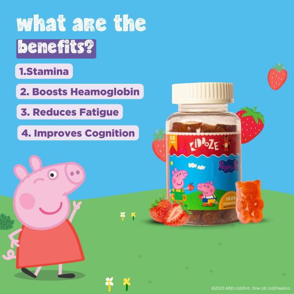 Kiddoze Iron Gummies - Strawberry Flavour 60's - Multi-Vitamins