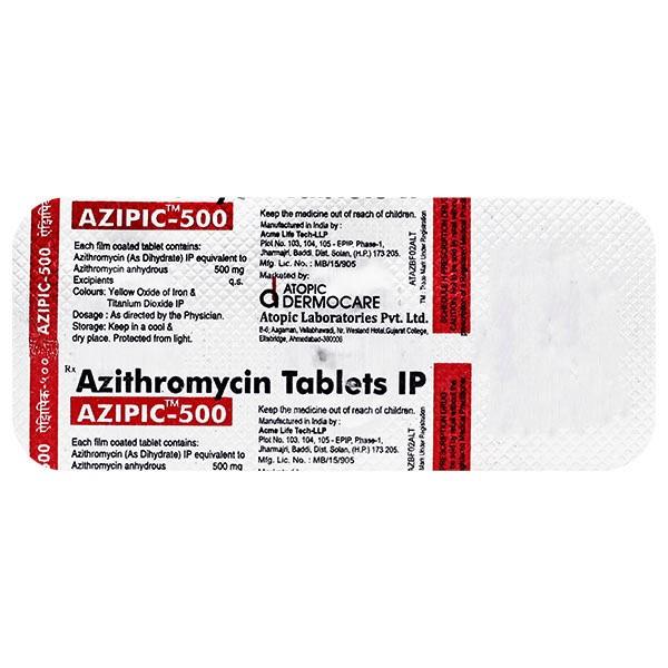 AZIPIC 500mg Tablet 3's - Bacterial Infections-Mac