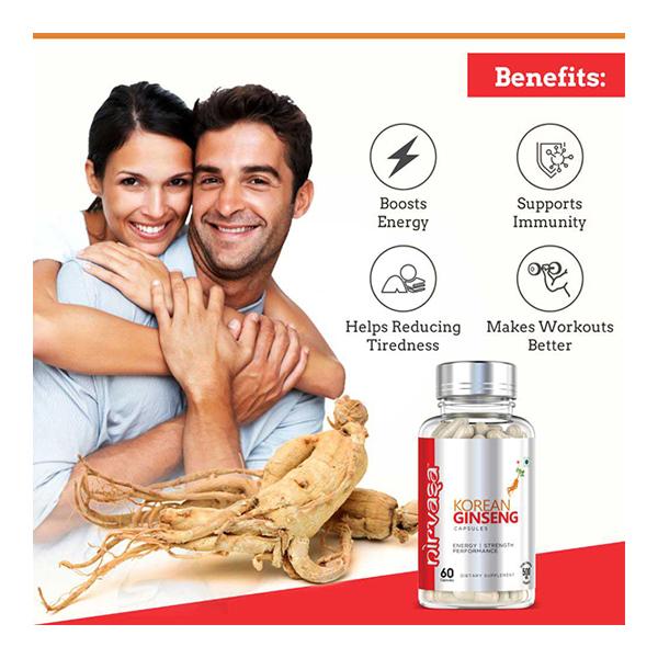 Nirvasa Korean Gingseng Capsule 60's - Herbal Dietary Supplement