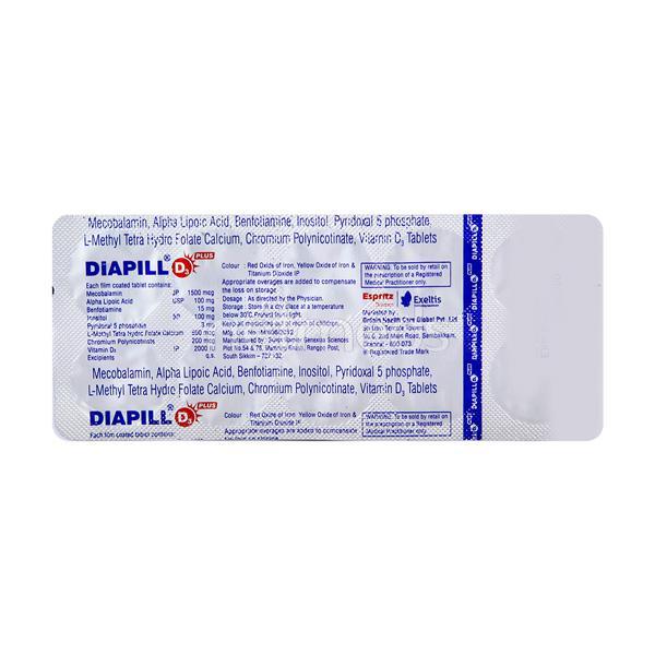 Diapill D3 Plus Tablet 10'S - Supplements-Vam