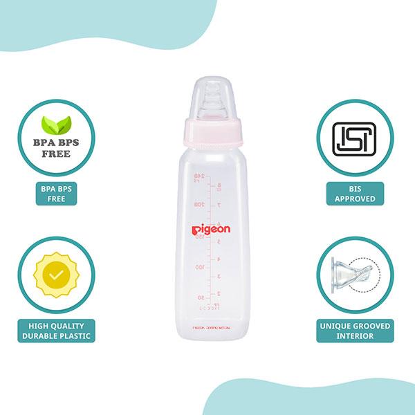 Pigeon Flexible 9+ Months PP Feeding Bottle - Pink 240 ml - Feeding & Nursing