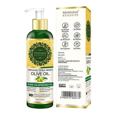 Morpheme Remedies Organic Extra Virgin Olive Oil 200 ml - Hair Oils