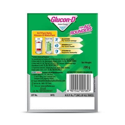 Glucon-D Instant Energy Powder - Regular (Refill) 200 gm - Energy Drinks