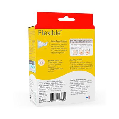 Pigeon Flexible 0+ Months PP Feeding Bottle (Pack of 2 x 120 ml) 120 ml - Feeding & Nursing
