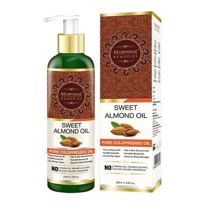 Morpheme Remedies Pure Sweet Almond Oil 200 ml (ColdPressed) 200 ml - Hair Oils
