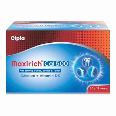 Maxirich Cal 500 Tablet (20 X 15's) - Calcium And Minerals
