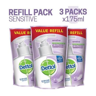 Dettol pH Balanced Handwash - Sensitive (Pack of 3 x 175 ml) - Hand Wash & Soaps