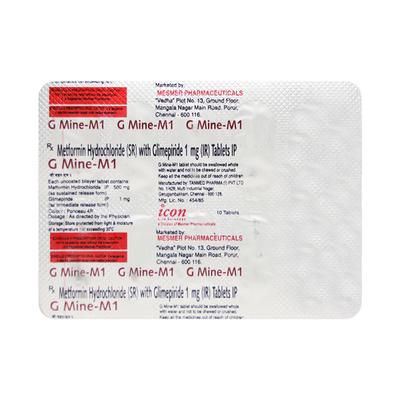 G Mine 1mg Tablet 10'S - Diabetes-Ant