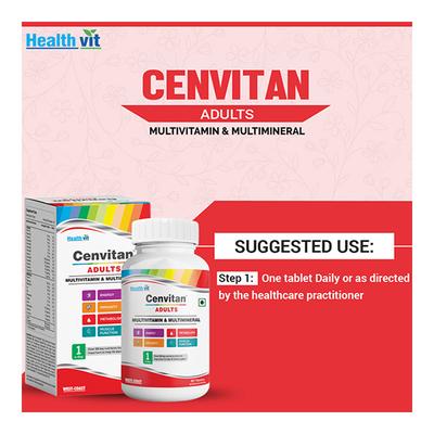 HealthVit Cenvitan Adults (Multivitamin & Multimineral) Tablet 60's - Multi-Vitamins