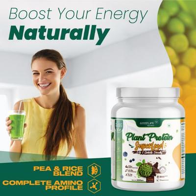 Goodlife Nutrition Plant Protein Super Food Powder - Swiss Chocolate 500 gm - Nutritional Bars