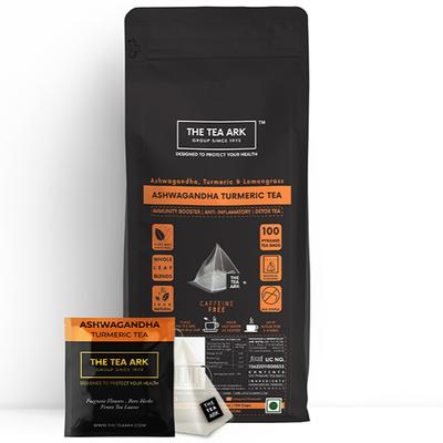The Tea Ark Organic Tea Bags - Ashwagandha, Turmeric & Lemongrass Tea 100's - Herbal/Green Teas
