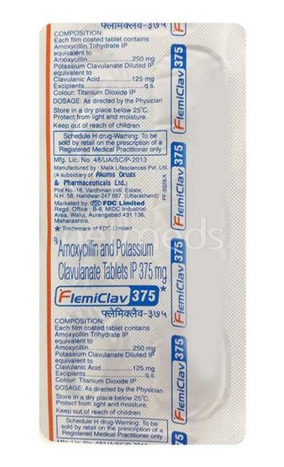 Flemiclav 375mg Tablet 6'S - Bacterial Infections-Pen