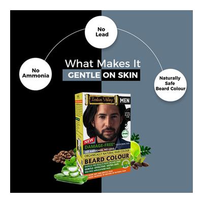 Indus Valley Men Organically Natural Beard Hair Colour Powder - Natural Black 86 gm - Personal Care (Ayush)