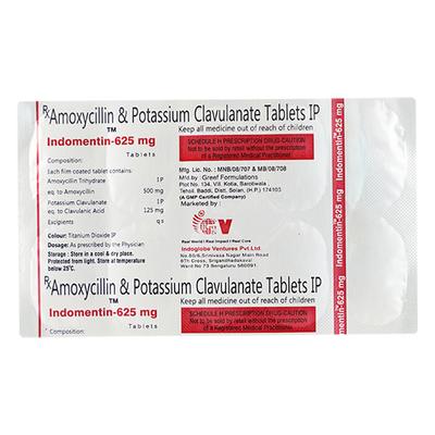 INDOMENTIN 625 Tablet 10's - Bacterial Infections-Pen
