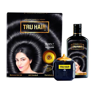 Tru Hair Ayurvedic Hair Oil 110 ml + Tru Heater - Hair Oils