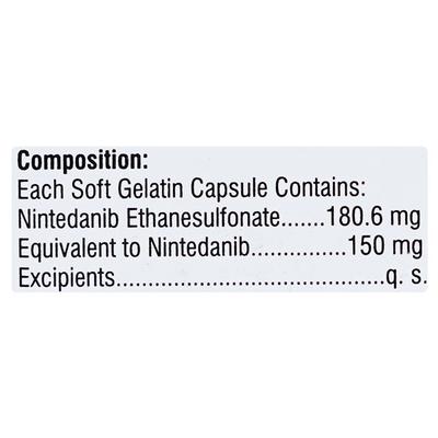 NINTABID 150mg Soft Gelatin Capsule 10's - Idiopathic Pulmonary Fibrosis