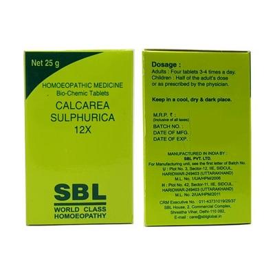 SBL Calcarea Sulphurica 12X Tablet 25 gm - Bio-Chemic