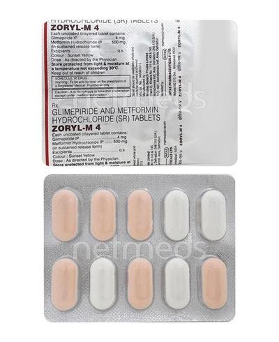 Zoryl M 4mg Tablet 10'S - Diabetes-Ant