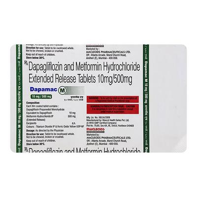 DAPAMAC M 10/500 Tablet 10's - Diabetes-Ant