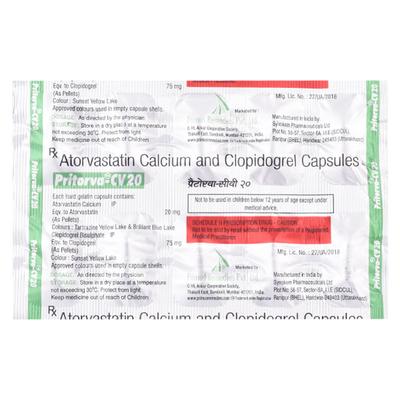Pritorva CV 20mg Capsule 10'S - High Cholesterol-Dys