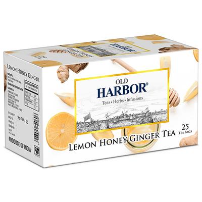 Old Harbor Tea Bags - Lemon Honey Ginger Green Tea 25's - Green/Herbal Teas