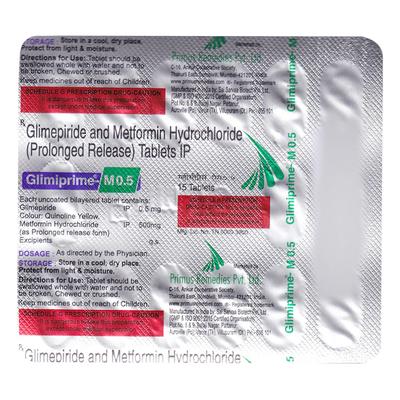 GLIMIPRIME M 0.5 Tablet 15's - Diabetes-Ant