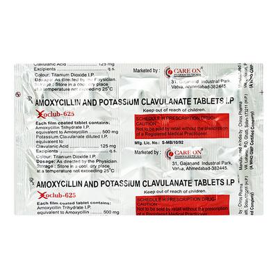 XOCLUB 625 Tablet 10's - Bacterial Infections-Pen