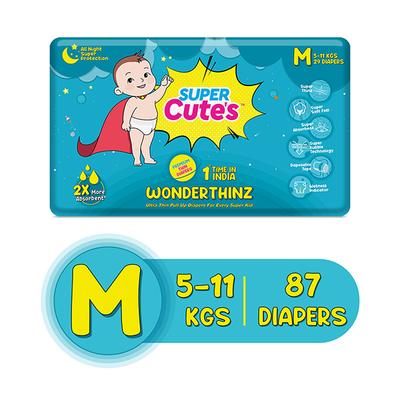 Super Cute's WonderThinz Pull-up Diaper - (M) (5 - 11 kg) (Pack of 3 x 29's) - Diapers & Wipes
