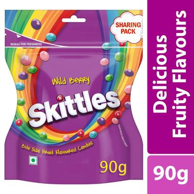 Skittles Candies Pouch - Wild Berry 90 gm - Nutritional Bars