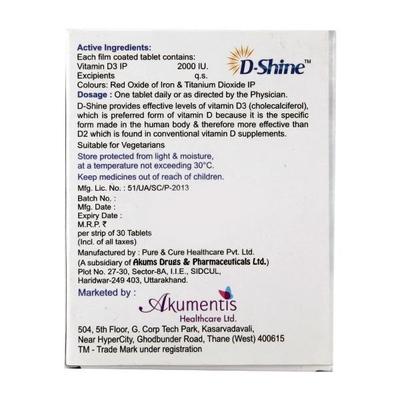 D Shine Tablet 30'S - Supplements-Vit