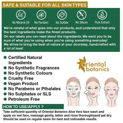 Oriental Botanics Face Wash - Aloe Vera 200 ml - Face Wash & Cleansers
