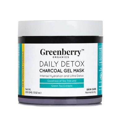 Greenberry Organics Daily Detox Charcoal Gel Mask 100 gm - Masks & Peels