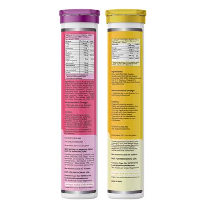 FixUpHealth Glutathione Effervescent Tablet - Strawberry Flavour 15s & FixUpHealth Calcium and Vitamin D3 Effervescent Tablet - Orange Flavour 20s 1's - General Health