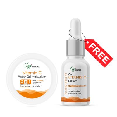 CGG Cosmetics 2 in 1 Vitamin C Water Gel Moisturizer 90 gm + Free Vitamin C Serum 10 ml - Face Moisturizers