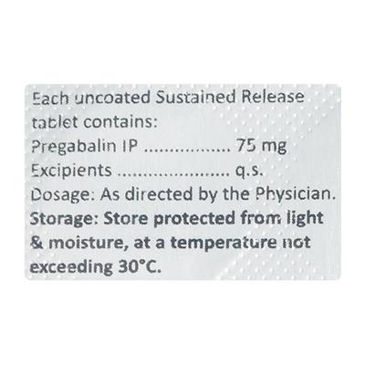 PREROPAIN 75 Tablet 10's - Neuropathic Pain-Dru